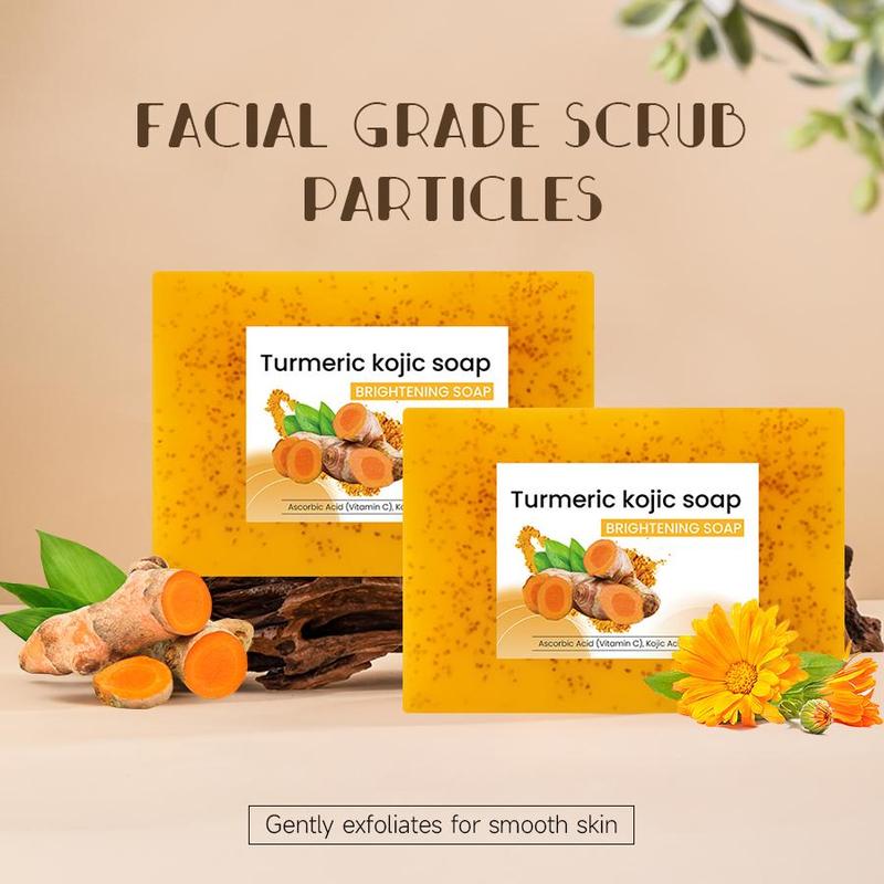 Turmeric Lemon Soap, 6 Counts set Deep Cleansing Body & Face Care Soap Bar with 2 Soap Nets, Skin Care Handmade Soaps for Men & Women