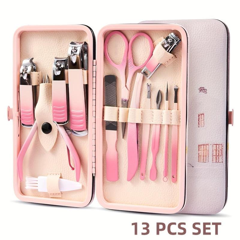 Manicure Set With Storage Case, 1 Set Portable Multi-functional Nail Clipper Kit Pedicure Care Tool, Nail Kit For Women & Men