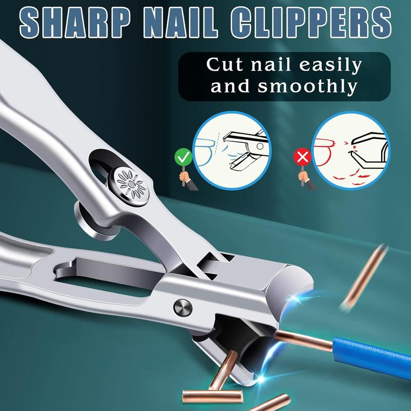 Thick Toenail Clippers Long Handle Stainless Steel Clippers for Adult Man Women - Effortless & Ultra Sharp Manicure Nail Care