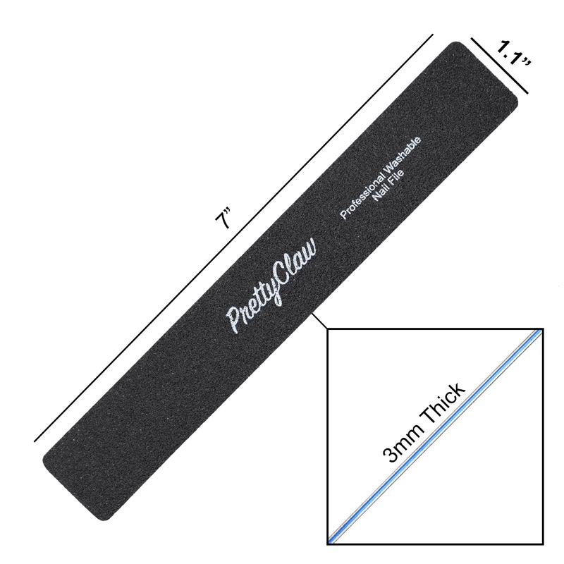 Nail File PrettyClaw 50pc Black Grit Rectangle Professional Acrylic Nail Files Plastic Center Double Sided Emery Board for Nails Washable 7 inch Nail File Acrylic Nails Gel Nails Gel-X Dip Powder Pedicure Nail Care Nail Supply Salon Nail Tech Beginner