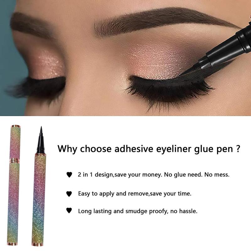 2 In 1 Multifunctional Eyeliner For Eyeliner & False Eyelashes, Long Lasting Eyeliner Pen, Easy to Apply for Eye Makeup, Professional Daily Makeup Accessories