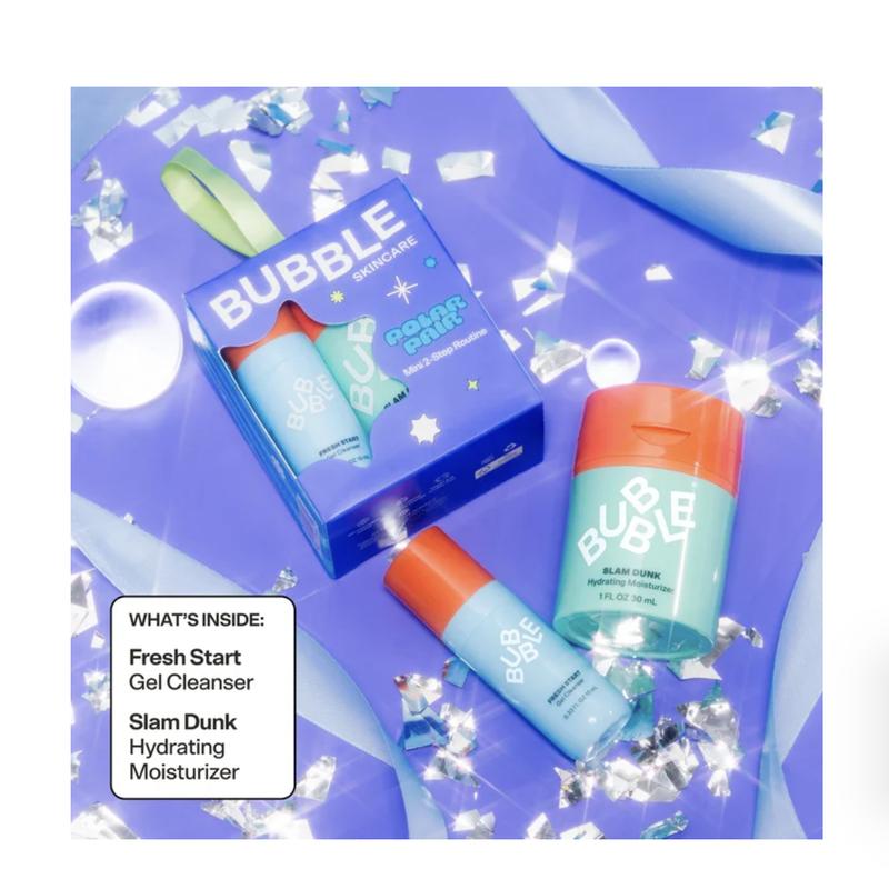 Bubble Skincare Polar Pair Holiday Gift Set, 2 Piece with Fresh Start 10ml and Slam Dunk 10ml, For All Skin Types