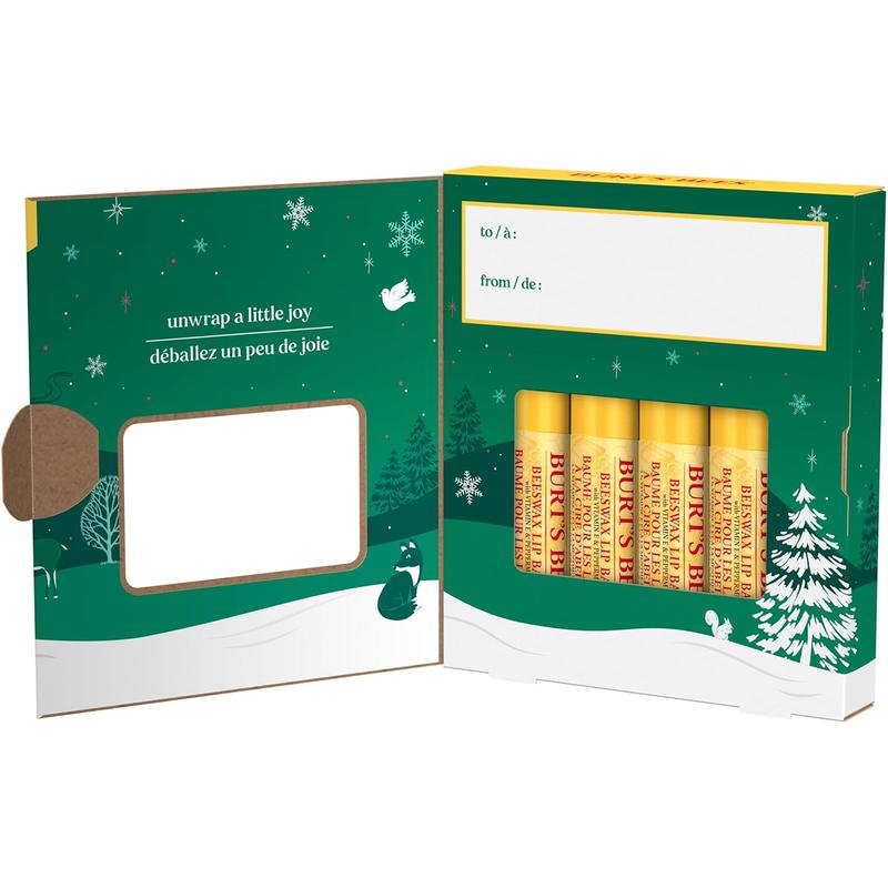 Burt’S Bees Christmas Gifts, 4 Lip Balm Stocking Stuffers Products, Beeswax Bounty Classic Set - Original Beeswax Moisturizing Lip Balm (4-Pack) Burt's Bees Burt's Bees Burt's Bees