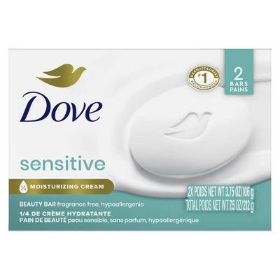 Dove Beauty Sensitive Skin Moisturizing Unscented Beauty Bar Soap