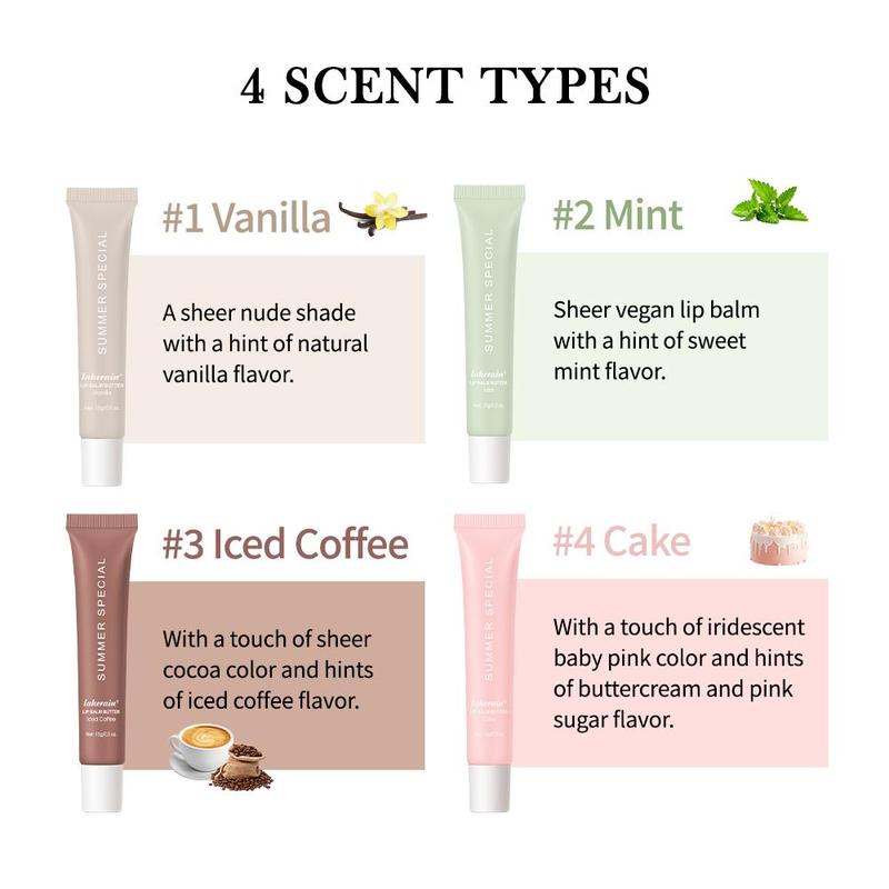 Moisturizing Lipstick Set, 4 Counts set Hydrating Lip Oil & Gloss Lip Balm, Daily Use Lip Color Pigment, Perfect Lip Care Products