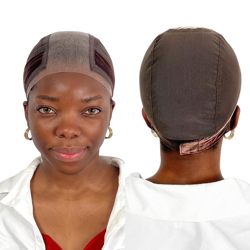 Wig Cap with Grip Band for Keeping Wigs in Place, 1 Count Adjustable Dome Mesh Cap with Showing Off Ears, Non Slip Cap Let Wig Be Glueless, Christmas Gift