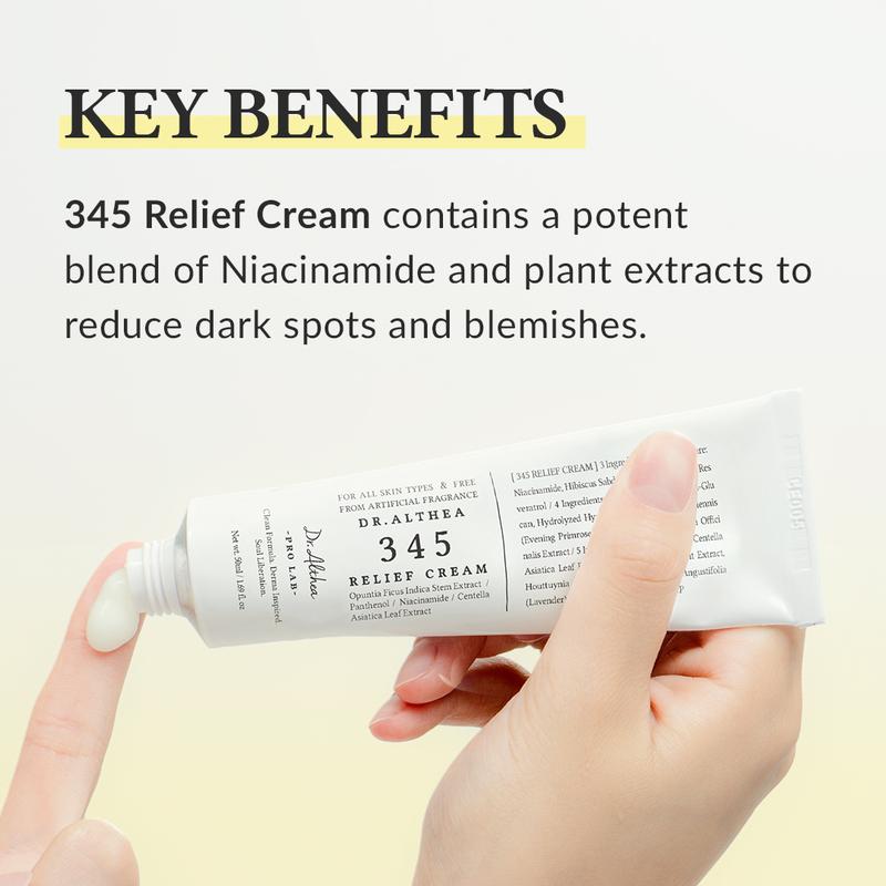 [Dr.Althea Official] 345 Relief Cream - Daily Face Moisturizer, Blemish Relief Care, Soothing Recovery, Vegan Korean Skincare