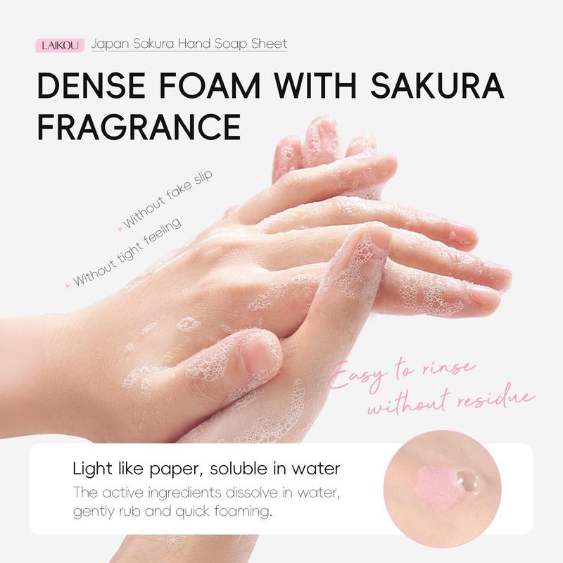 Sakura Hand Cream Set, 7 Counts set Hand Cleaning Soap Sheet & Hand Cream, Moisturizing Hand Care Product for Women & Girls