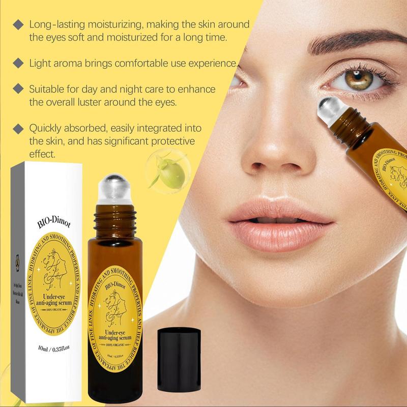 Castor & Rosehip & Jojoba Oil Roller Ball, 2 3 Counts Long Lasting Moisturizing Eye Serum, Hydrating Firming Skin Care Product for Women & Men