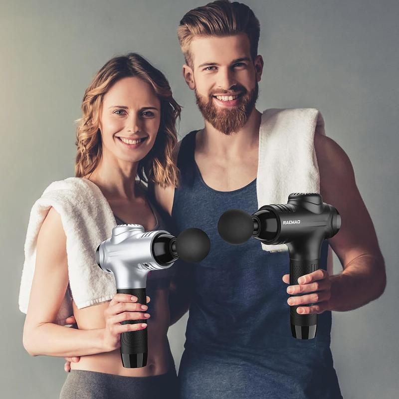 RAEMAO X6 Massage Gun designed for athletes with 10 heads, 10 speeds, and an LED screen for tailored relief, portable and Comfort