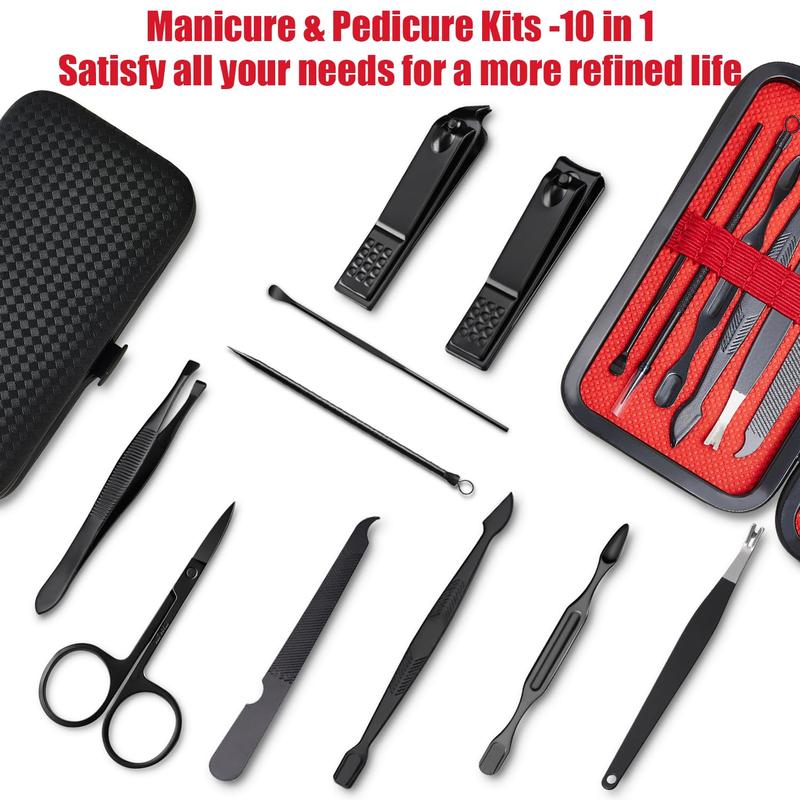 Manicure Set 10 in 1 Funny Mens Christmas Gifts  Clipper Kit Christmas Stocking Stuffers Mens Grooming Kit Travel  Set Santa Gifts for Men Momen Boys Husband Boyfriend Parents