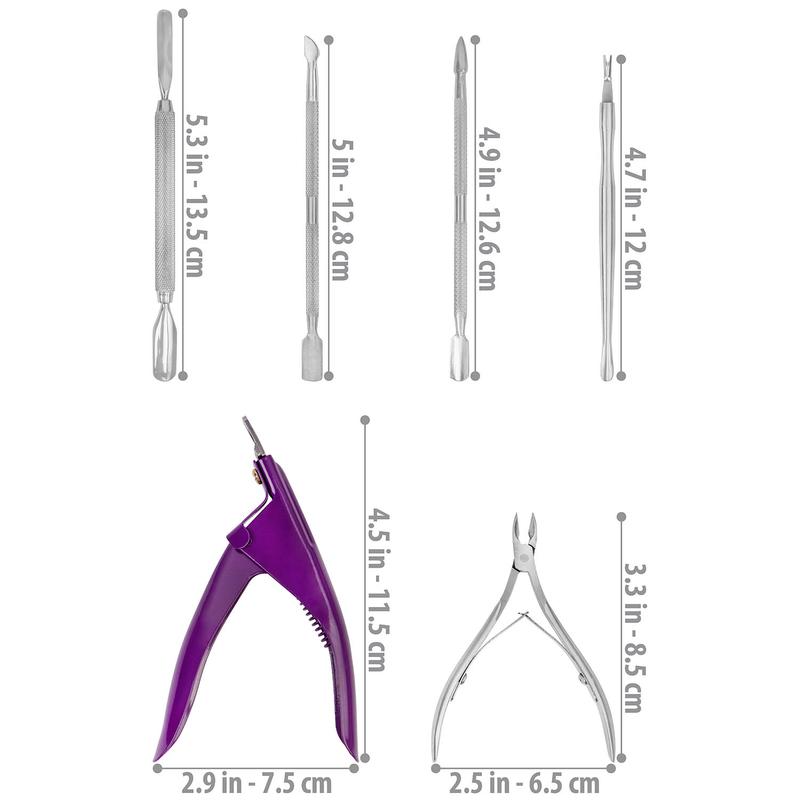 SHANY Premium Manicure-Pedicure Tool Set - All in one Nail Care Kit Stainless Steel Nail Edge Cutter, Cuticle Clipper, Cuticle Pusher, Double Edged Nail Scrapper Trimmer and Cleaner.