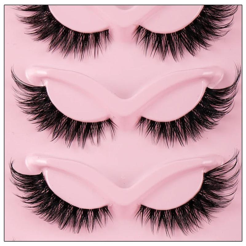 5 Pairs Cat Eye Lashes Faux Mink Eyelashes Natural long Manga Lashes Winged End Eye Elongated Eyelashes Fake Lashes Makeup mink  eyelashes wispy