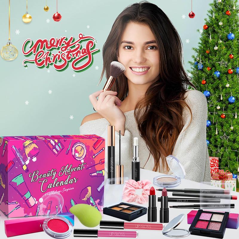 Christmas Makeup Advent Calendar 2024 Teen Girls Women Beauty Countdown Calendar Christmas for Women Teen Girl Trendy Stuff Unique Makeup Set Gift Pack Mom Cosmetic