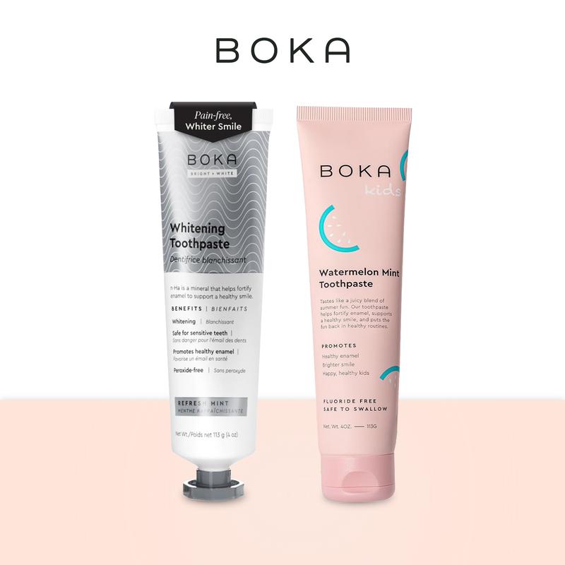 Fluoride Free n-Ha Boka Toothpaste Bundle - Two Flavors of Your Choice Daily Oral Care Mint Cream