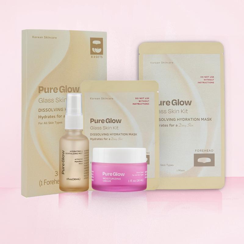 Glass Skin Kit (Dissolving Hydration Mask + Hydrating & Revitalizing Mist + Moisturizing Cream) Firming and Glowing Skincare