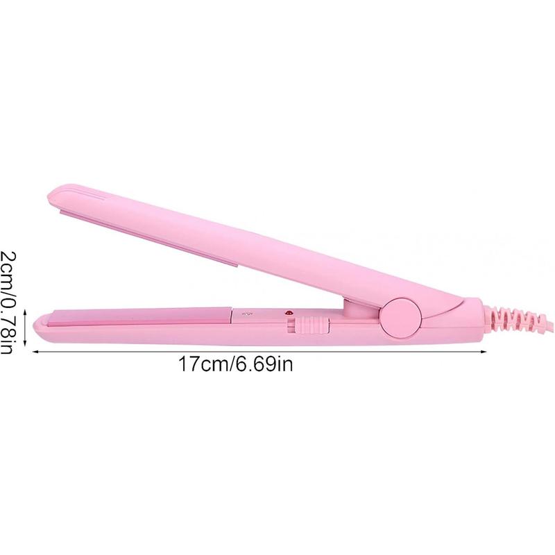 Hair Straightener, Flat Iron Curler, 25W PTC Straightener and Curling Iron in One Mini Hair Straightener(Pink, Us Plug),New Year Gift