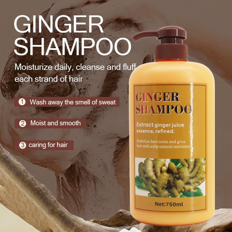 [FDA approved] 750ml Ginger Hair Shampoo Fast Regrowth Hair Thick Anti-Hair Loss Anti-Dandruff Anti-itching Shampoo Conditioner Haircare