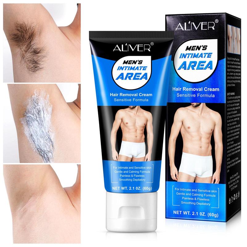 Men's Intimate Area Hair Removal Cream, 1 Box 2 Boxes Gentle Formula Hair Removal Cream, Suitable for Arms, Legs, Underarms