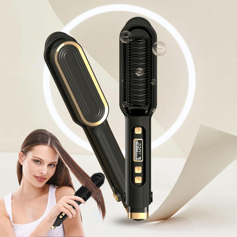 2 in 1 Electric Hair Straightener, 1 Count Hair Straightening Comb with LED Display, Professional Hair Styling Tool for Women & Girls