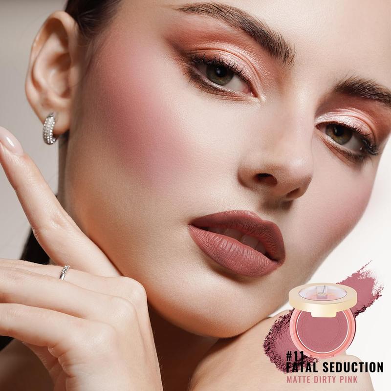 OULAC Blush  Powder Mauve| Natural  Blush Cool Tone Skin Light Meidum | Buildable & Light Weight Smooth| Cruelty-Free Blush Vegan | 4.8g 11 Fatal Seduction