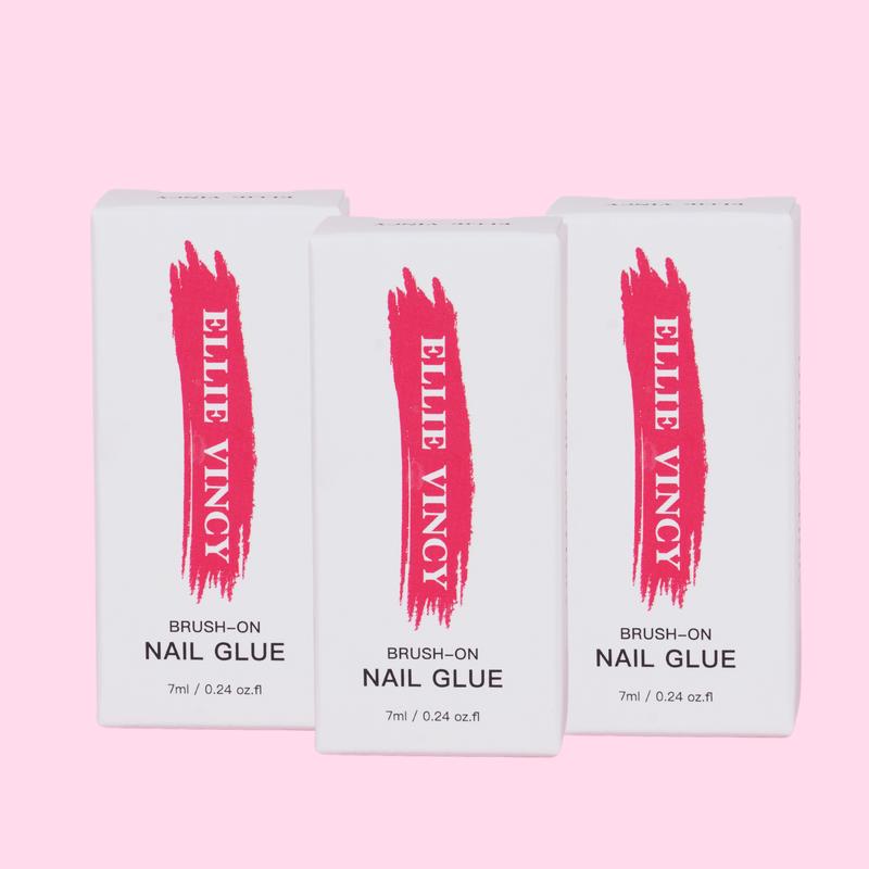 Ellie Vincy Brush-On Nail Glue | Long-Lasting, Mess-Free Brush Tip Applicator | Travel-Friendly, Vegan | 7g   0.24, Nail Art, Manicure, Cosmetic