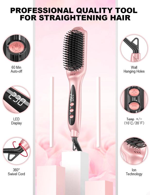 Hair Straightener & Smoothing Brush Heated Straightening Brush | QF-S200 |