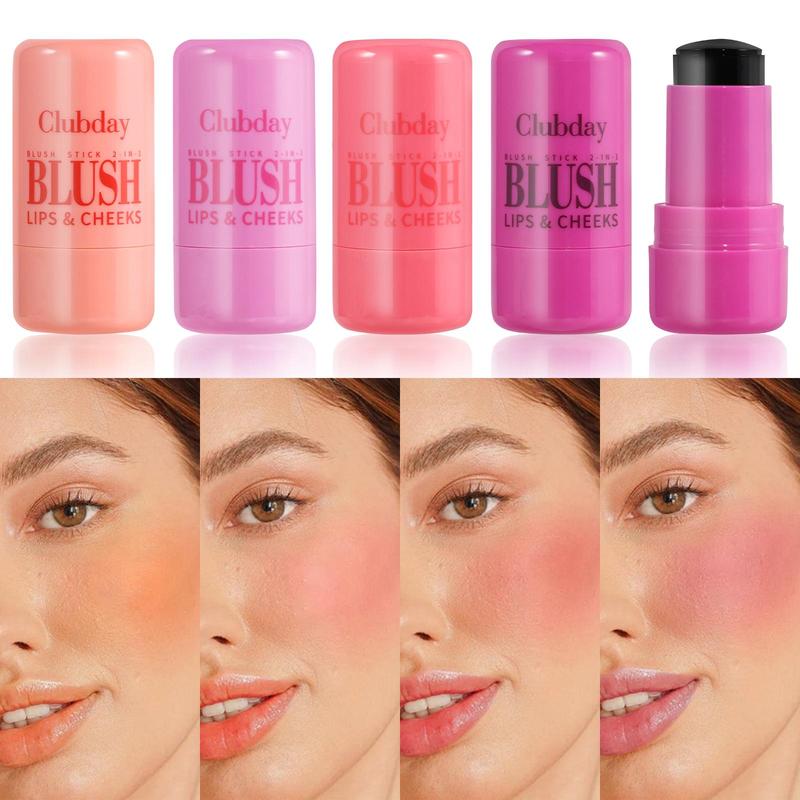 Multi-functional Jelly Color Jelly Blush Stick for Lip & Cheek, 4 Counts set Moisturizing Lightweight Compact Blush Stick, Makeup Tool, Girly Room Accessories Makeup