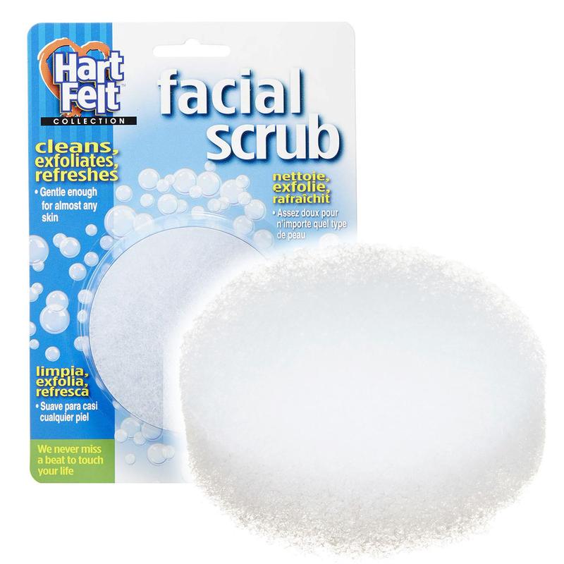 HartFelt Facial Scrub Round Exfoliating Skin Care Sponge Pad, Made in USA, Home Facial, Use with Favorite Cream