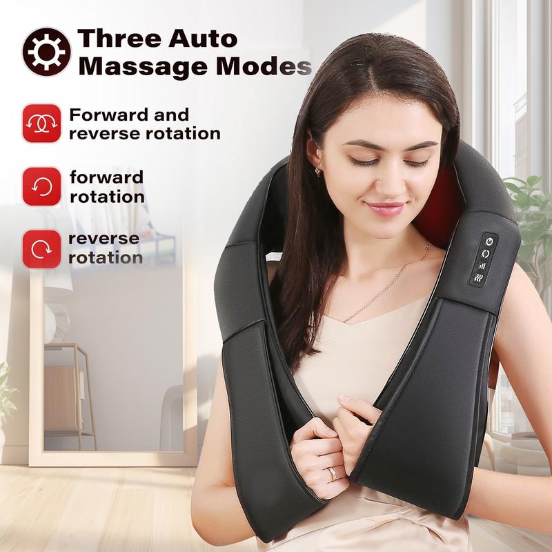 Neck Electric Massager with Heat, Back Foot and Shoulder Comfort Kneading Massager Pillow for Muscle Pain Relief, Use at home car, Christmas Gifts