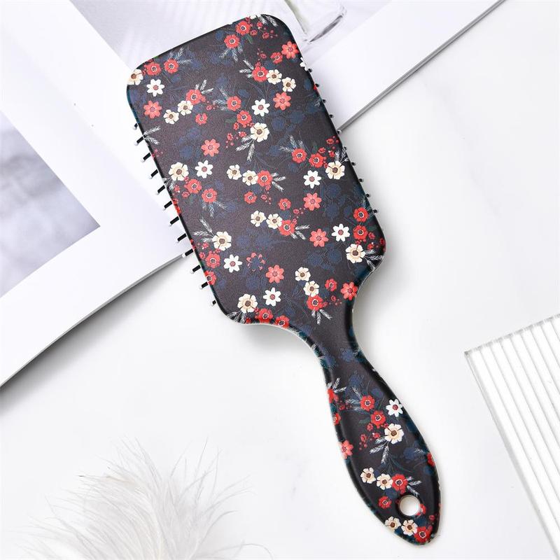 Flower Pattern Hair Brush, Anti-static Hair Comb, Scalp Massage Comb, Curly Hair Detangling & Styling Tool for Women & Girls