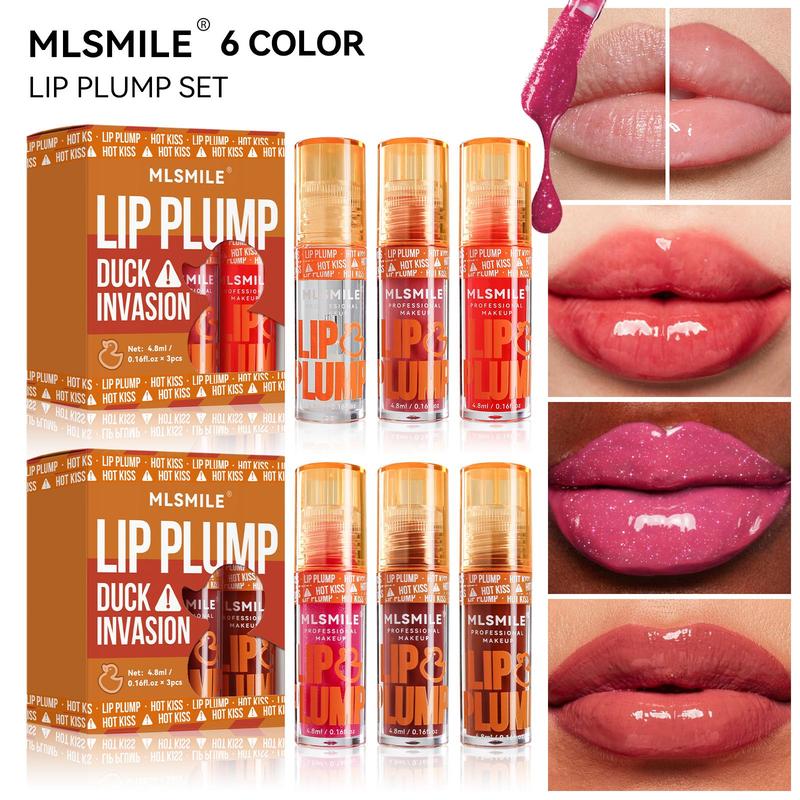 Moisturizing Lip Gloss, 3 Counts set Natural Lip Plumper, Hydrating Lip Balm, Long Lasting Tinted Lip Gloss, Lip Makeup Product for Women & Girls