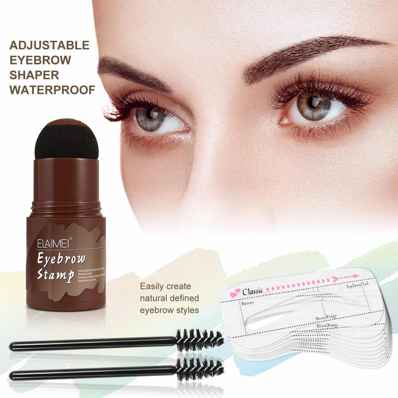 Eyebrow Stamp Set, 13pcs set Waterproof Eyebrow Shaping Stamp with Eyebrow Stickers & Brushes, Professional Makeup Accessories for Women