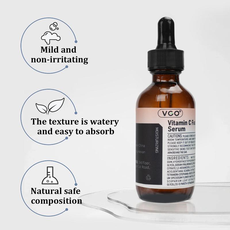 VGO Vitamin C And  Vitamin E 30ml Facial Serum Essence Cream-A, Moisturizer for Improved Skin Spots and Acne Marks, Skin Repair and Fine Lines Reduction Skincare Comfort