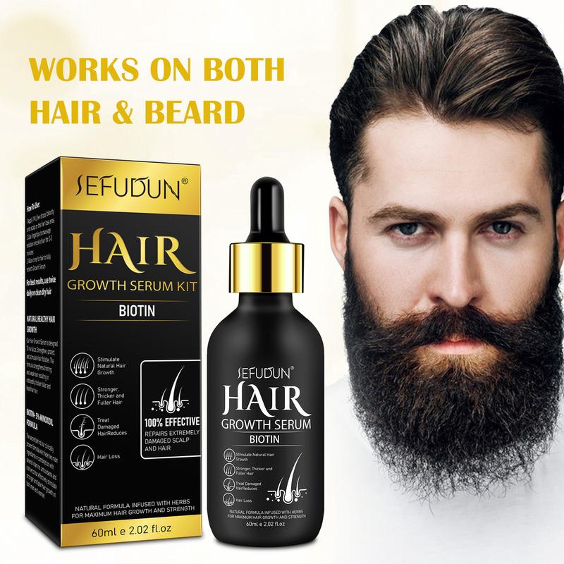 Sefudun 5 % Minoxidil Hair Serum, 60ml Available morning and evening for Longer Thicker Hair, Thanksgiving Christmas Gift