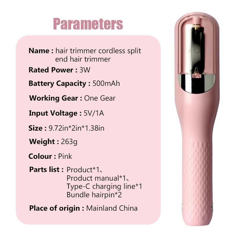 Portable Electric Hair Trimmer, 1 Box Hair Split Ends Trimmer, Rechargeable Hair Split End Clipper for Split Ends Damaged, Professional Hair Trimmer for Home & Travel