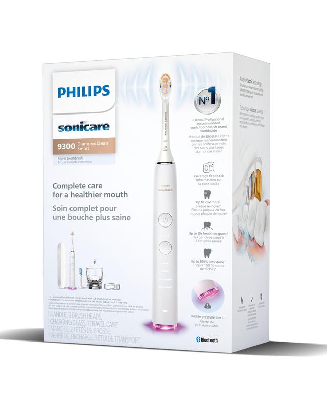 Philips Sonicare DiamondClean Smart 9300 Electric Toothbrush - Multiple Colors, Sonic Toothbrush with App, Pressure Sensor, Brush Head Detection