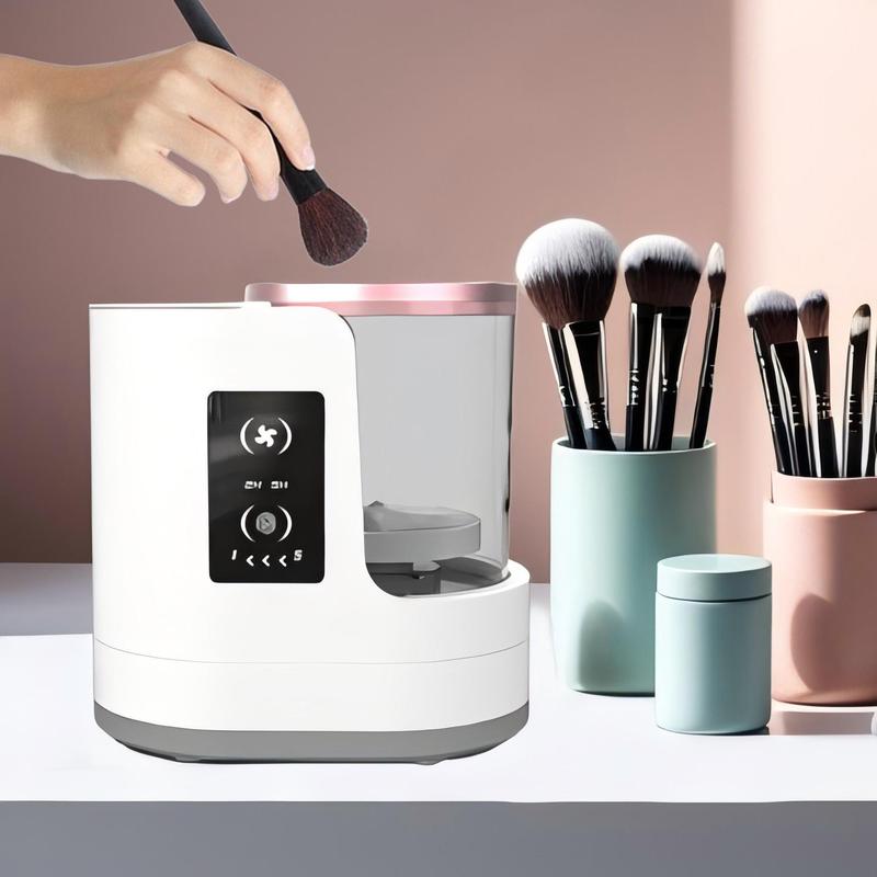 Electric Makeup Brush Cleaner, 1 Count Portable USB Rechargeable Makeup Brush Cleaning & Drying Machine, Automatic Rotation Makeup Brush Cleansing Tool, Makeup Brush Holder, Cosmetic