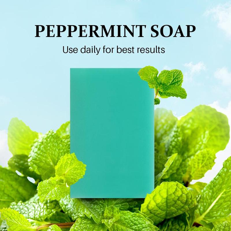 Peppermint Soap Bar, 4 Counts Deep Cleansing Soap Bar, Moisturizing Body Wash Soap for Face & Body, Body Care Product for Daily Use