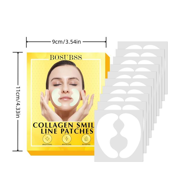 Collagen Smile Line Patches, 10 Pairs box Moisturizing Face Patches, Hydrating Firming Face Patches, Face Lifting Patches, Facial Skin Care Products