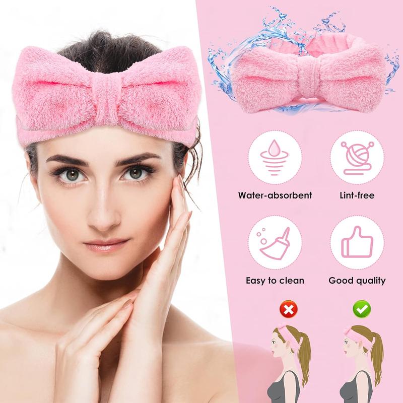 Ice Face Roller & Bowknot Headband & Facial Cleansing Brush Set, 3 Counts set Face Care Tool Set, Portable Washing Face Massage for Skincare