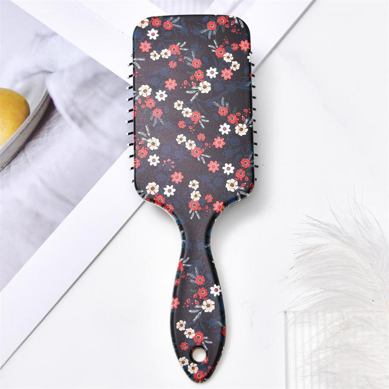 Flower Pattern Hair Brush, Anti-static Hair Comb, Scalp Massage Comb, Curly Hair Detangling & Styling Tool for Women & Girls