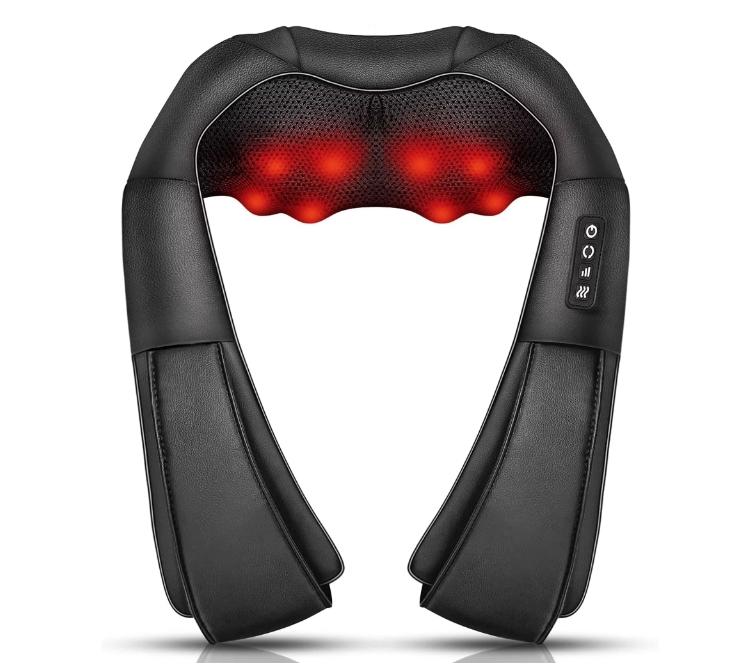 Shiatsu Neck and Back Massager with Soothing Heat, Electric Deep Tissue 3D Kneading Massage Pillow for Shoulder, Leg, Body Muscle Pain Relief, Home, Office, and Car Use