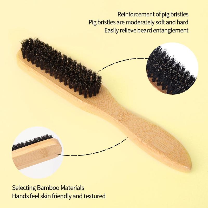 Bamboo Handle Hair Brush, 1 Count Professional Hair Styling Tool, Soft Bristles Hair Comb For Men, Heatless Styling Tool For Home & Salon Use, Christmas Gift