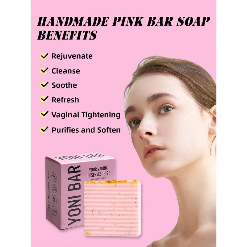 100g Pc Yoni Bar Gentle Intimate Wash Soap, Handmade Cold Process Floral Oil Enriched Foaming Deep Cleansing Soap For Women