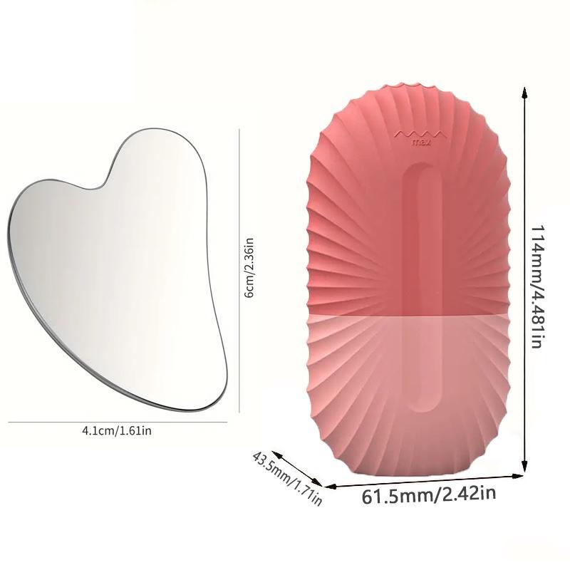 Ice Face Roller and Heart Shaped Gua Sha Board Set, 2 Counts set Facial Contour Massager, Facial Mold Cube Ice Rollers, Summer Skincare, Ice Face Roller, Skin Care Tools, Christmas Gift