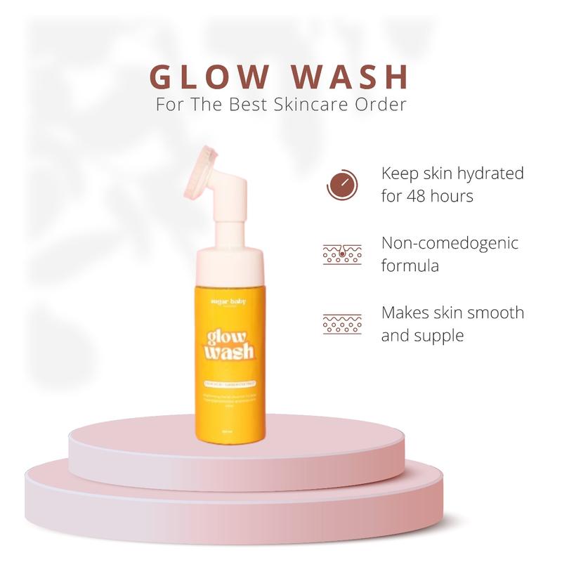 Glow Wash Skin Facial Cleanser Natural Brightening face wash Skincare