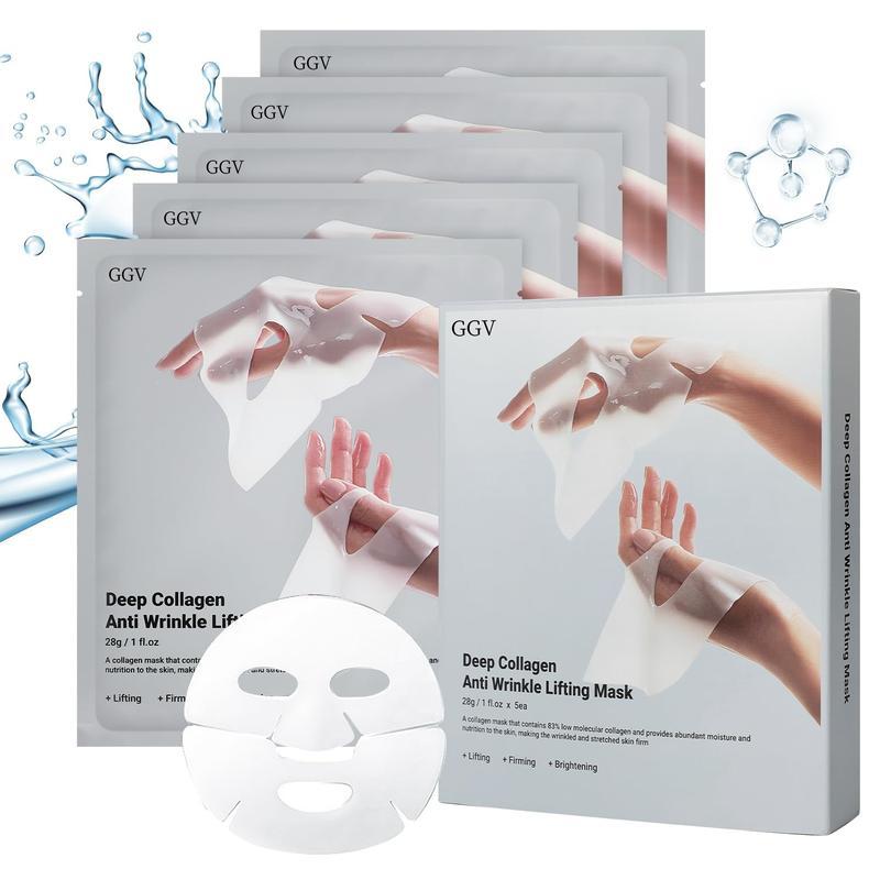 GGV Deep Collagen Power Boosting Mask,Hydrating Mask,The Original Overnight Collagen Mask,Moisturizing Repair Soothing,Facial Comfort Skincare Product,5PCS