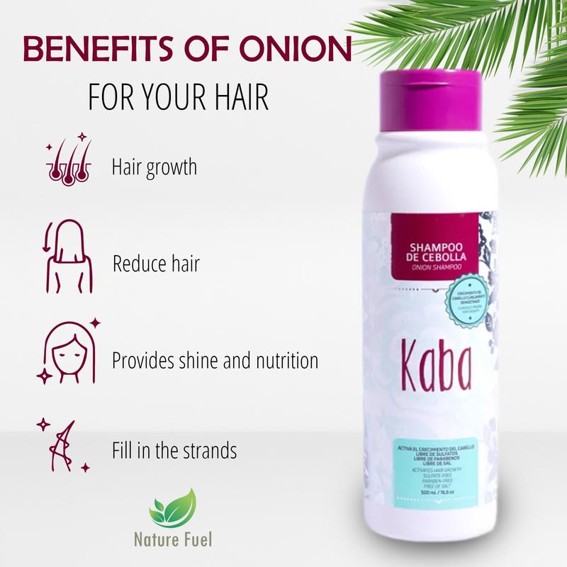 Kaba Red Onion Shampoo Natural Hair Growth Stimulating Infused with Essential Amino Acids 500ml Haircare Cleansing  Gentle