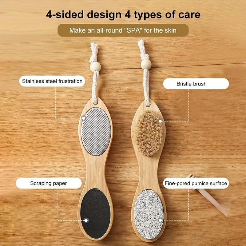 Double Sided Wooden Foot Scrubber, Foot Dead Skin Remover, Exfoliating Foot Scrubber, Pedicure Foot Care Tool